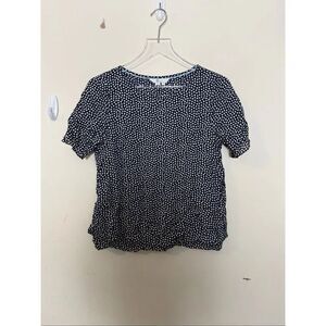 Boden Nadia Navy Polka Dot Blouse Top US 6 Short Sleeve Classic Workwear
